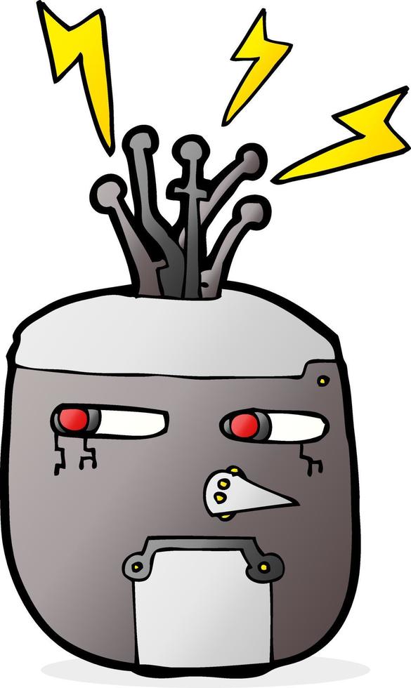 cabeza de robot de dibujos animados vector