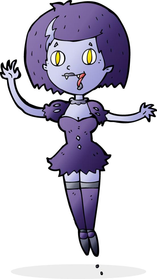 cartoon happy vampire girl vector