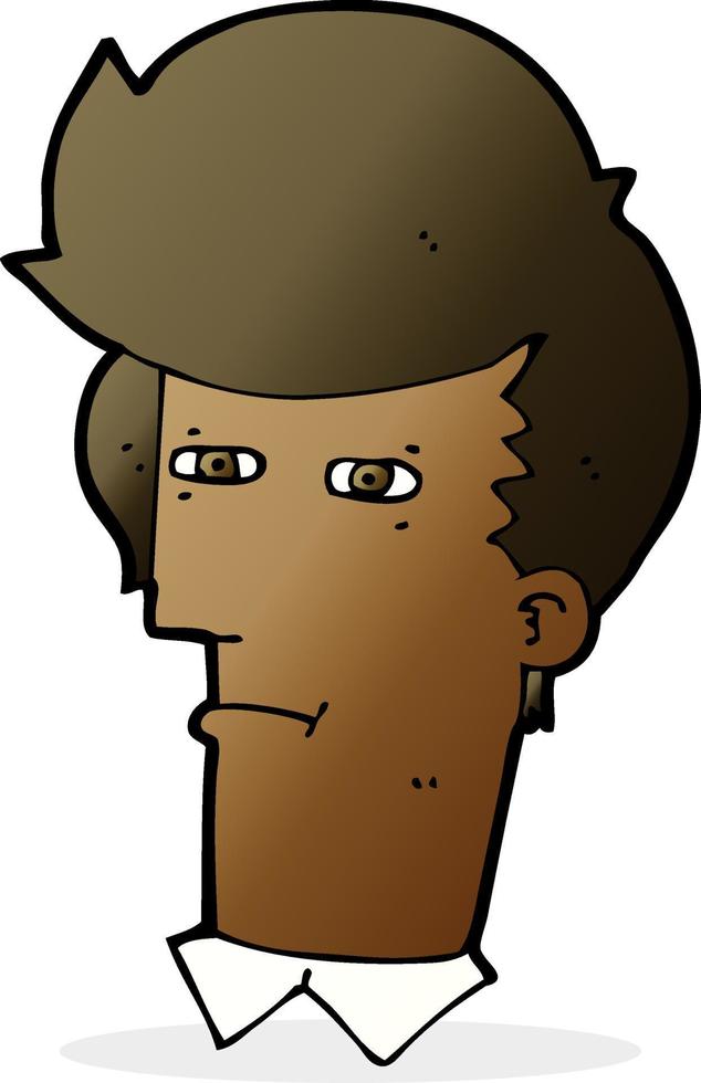 cartoon man narrowing eyes vector