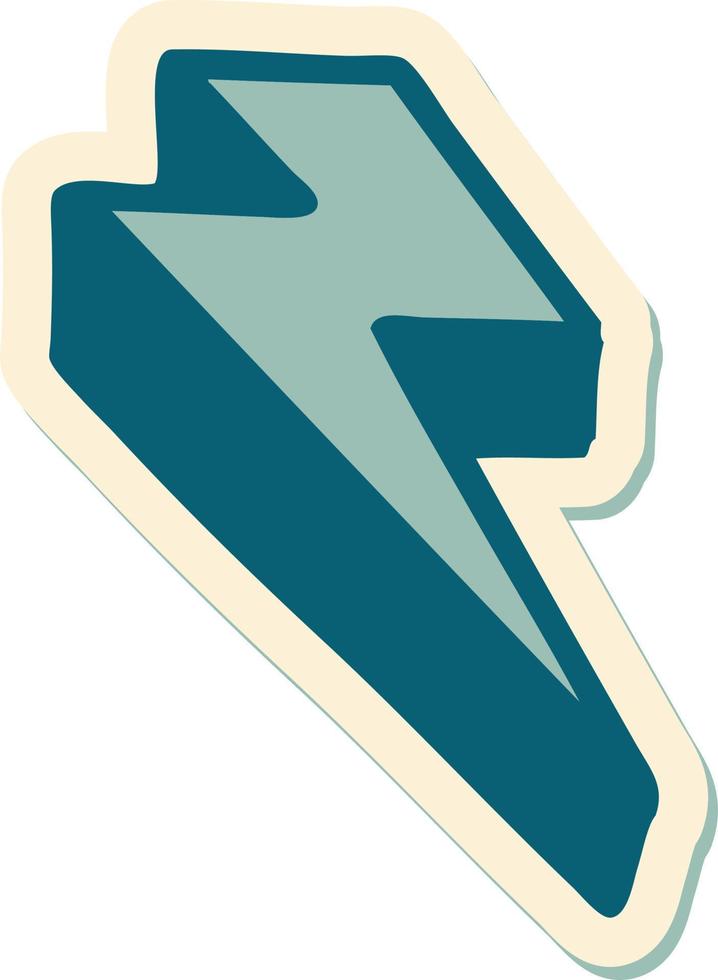sticker of tattoo in traditional style of lighting bolt vector