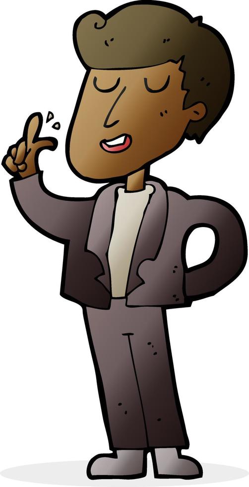 cartoon cool guy snapping fingers vector