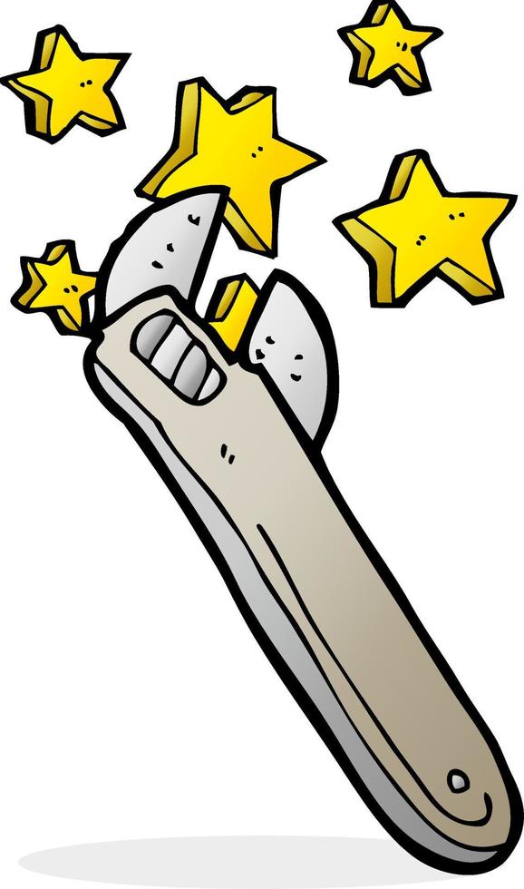 cartoon adjustable spanner vector