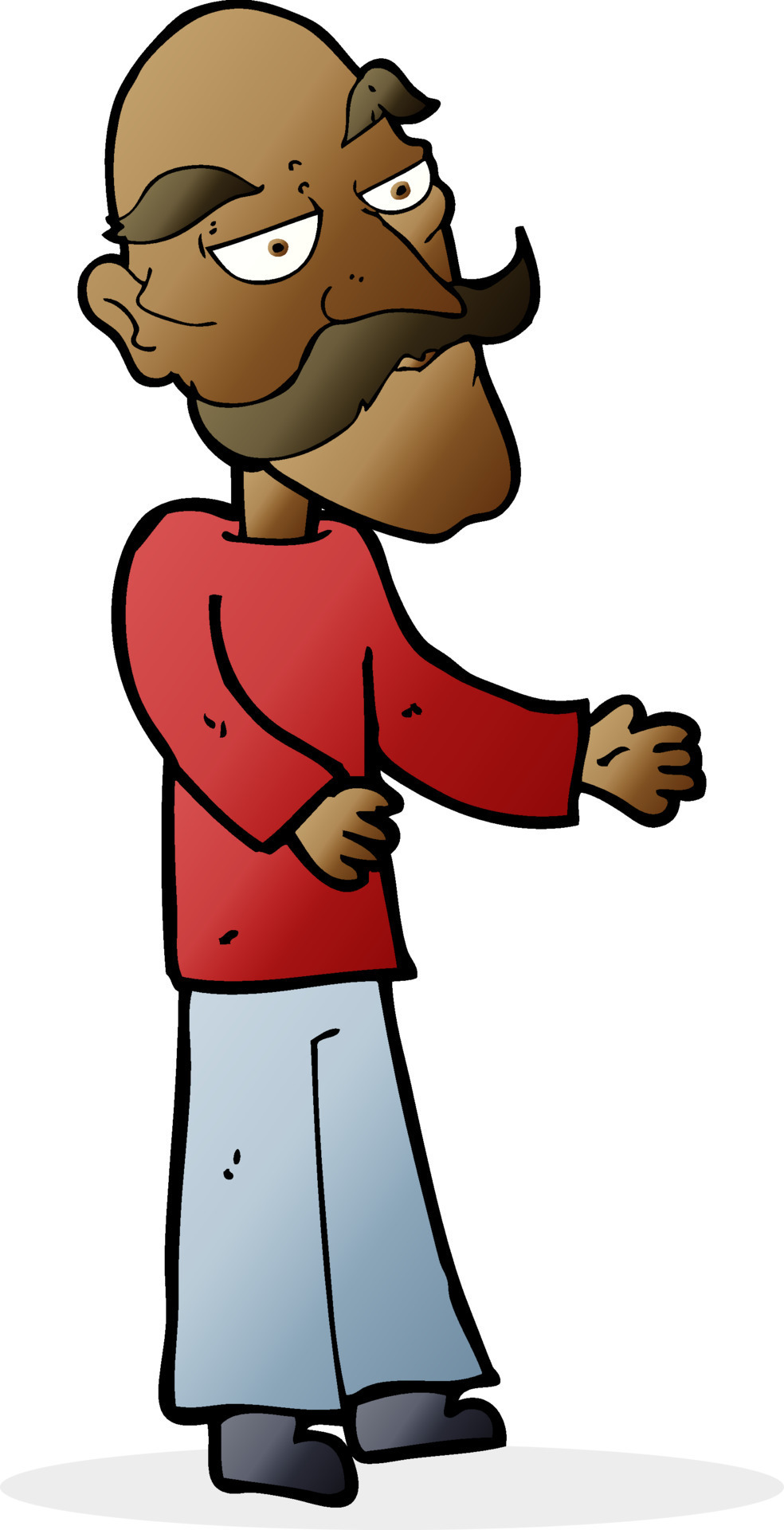 Cartoon Old Man With Mustache 12276902 Vector Art At Vecteezy