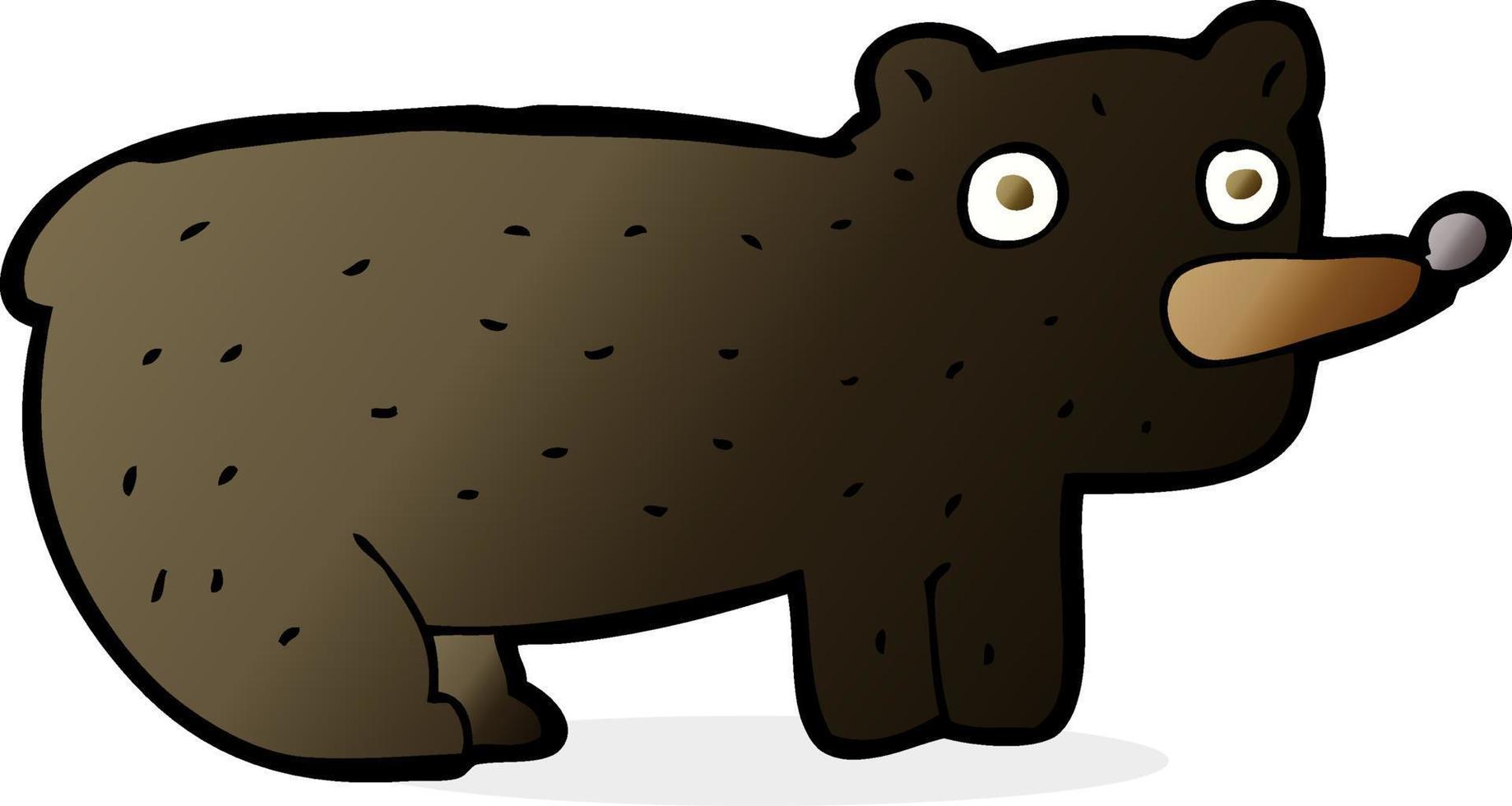 funny cartoon black bear vector