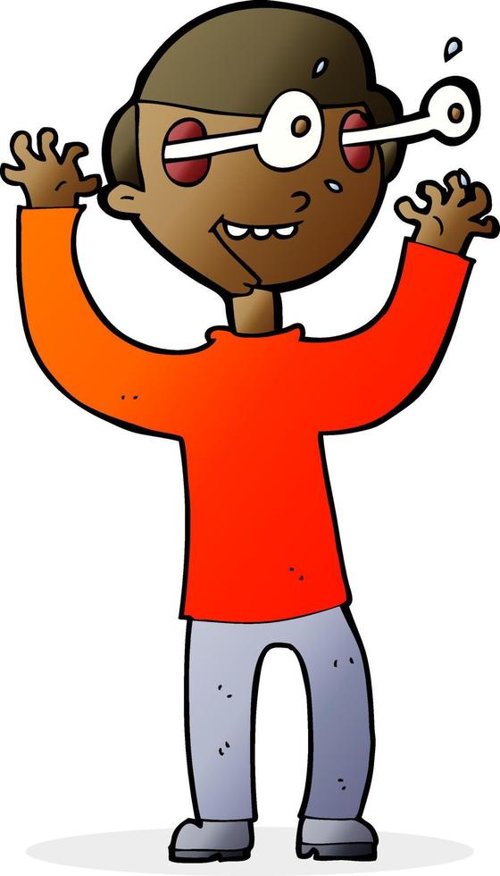 cartoon man with popping out eyes vector