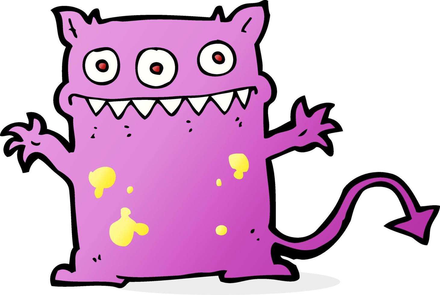 cartoon little monster vector