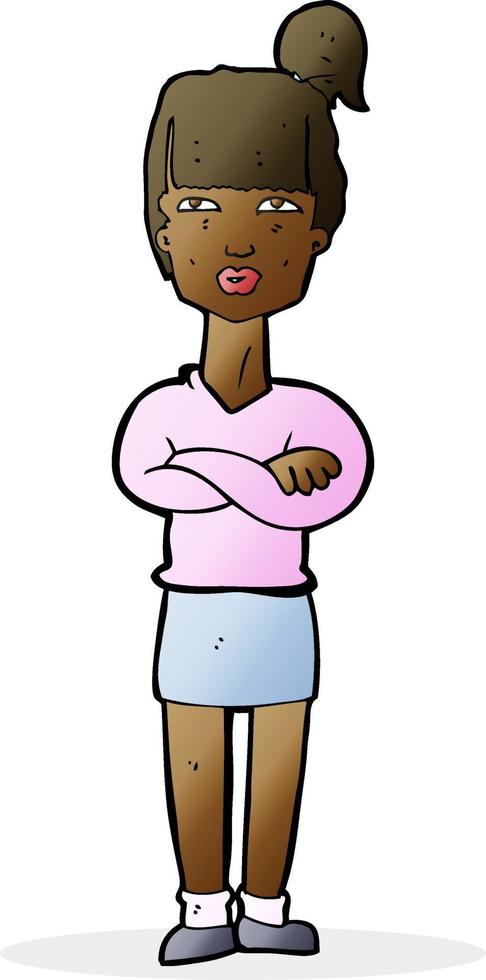 cartoon annoyed woman vector