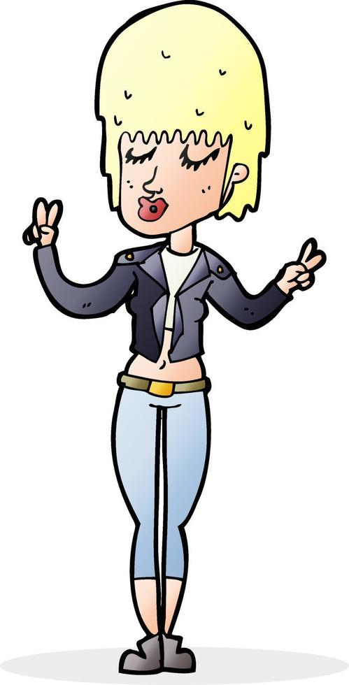 cartoon cool girl vector