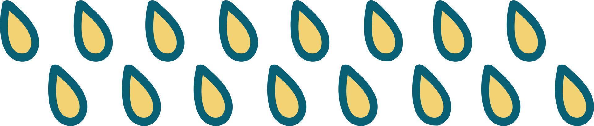 iconic tattoo style image of rain drops vector