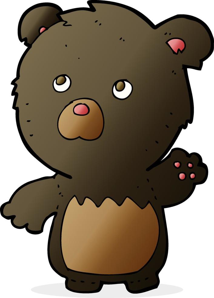 cartoon black teddy bear vector