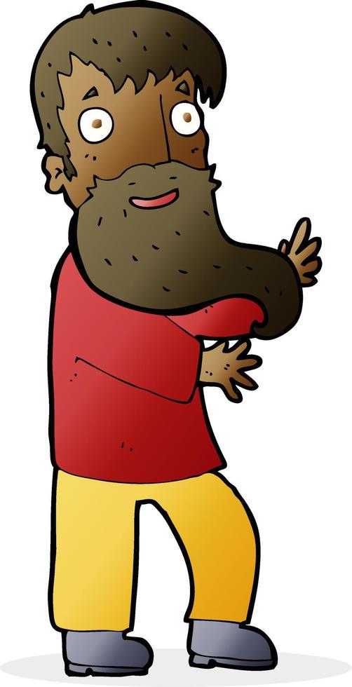 cartoon excited bearded man vector