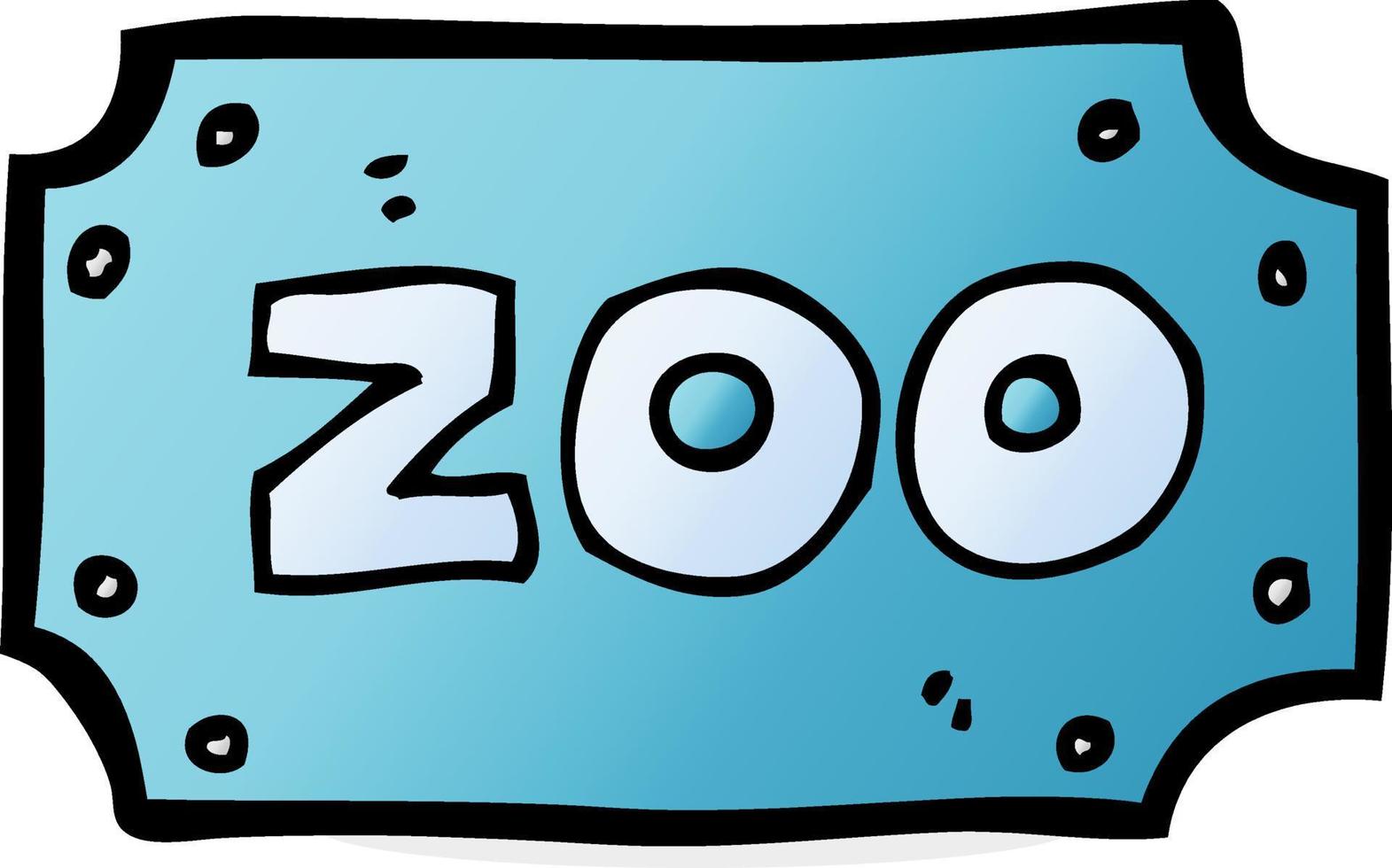 cartoon zoo sign vector