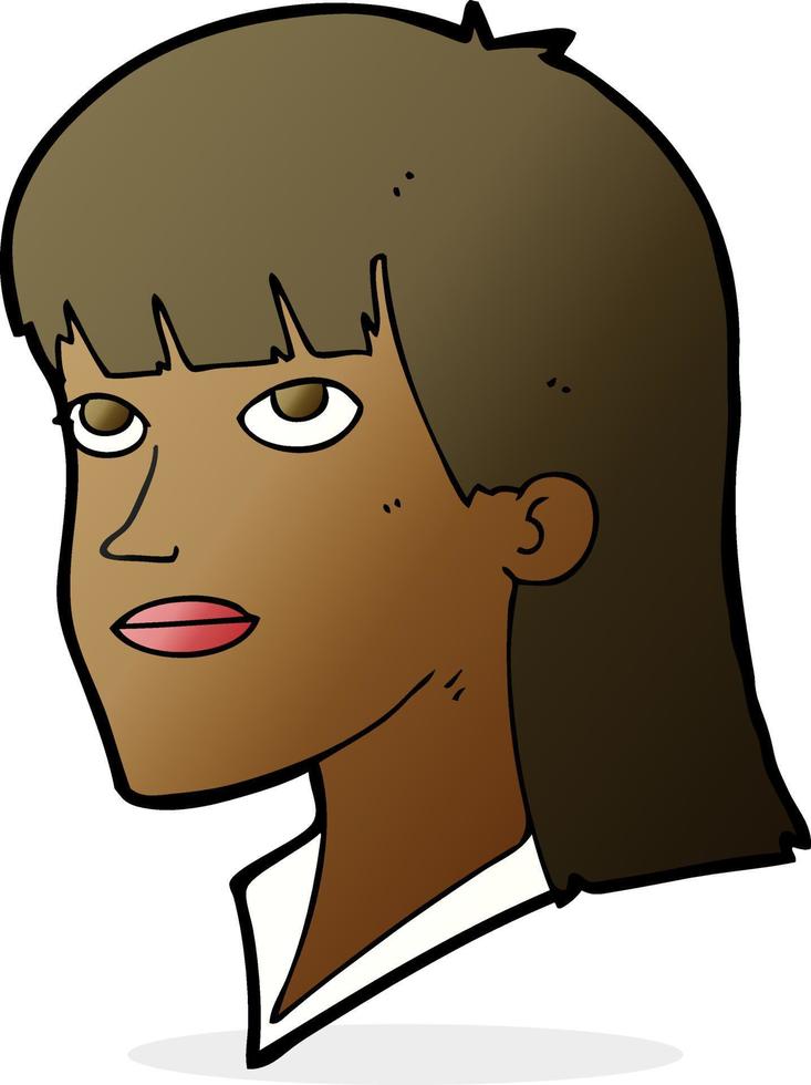 mujer seria de dibujos animados vector