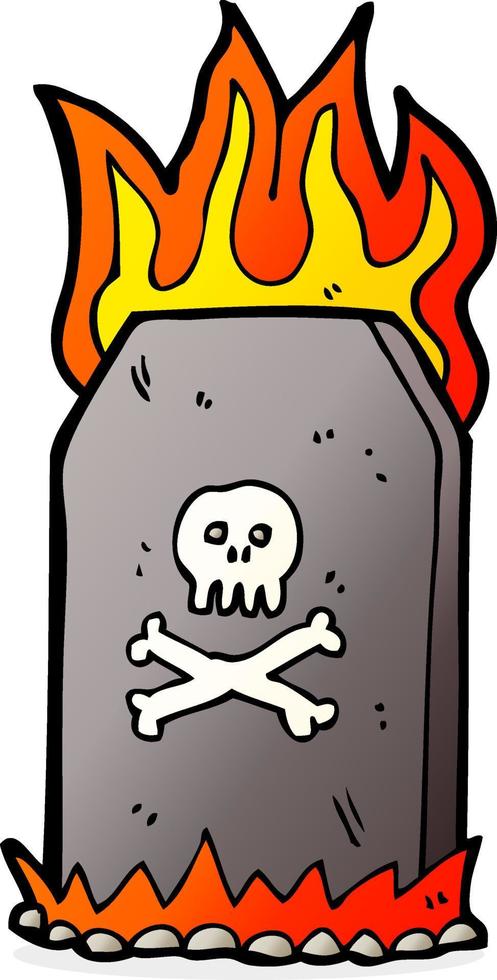 cartoon spooky grave vector