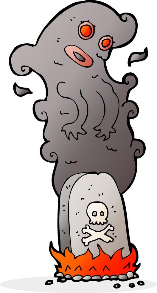 cartoon haunted grave vector