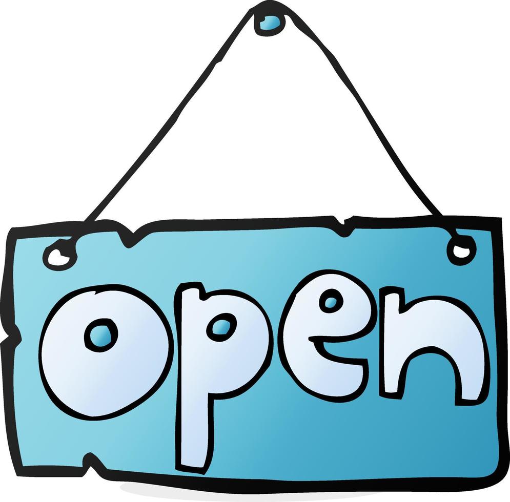 cartoon open shop sign 12277019 Vector Art at Vecteezy