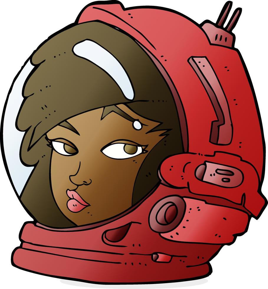 mujer astronauta de dibujos animados vector