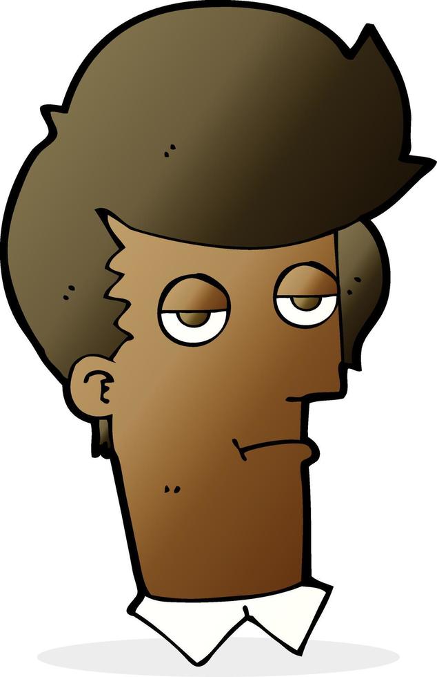 cartoon bored man vector