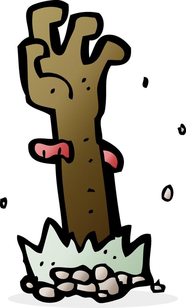 cartoon zombie hand vector