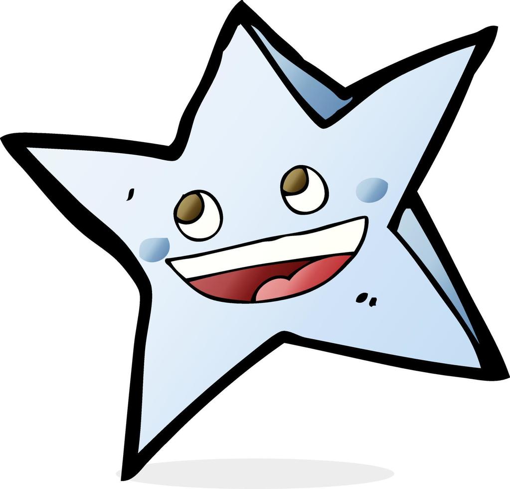 cartoon happy star character vector