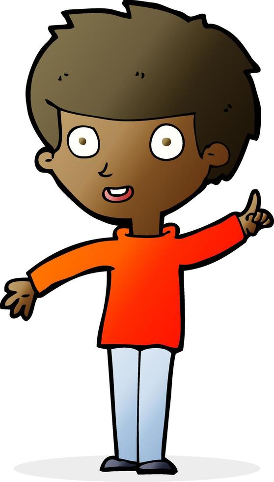 cartoon boy with idea vector