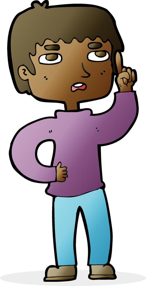 cartoon boy with question vector