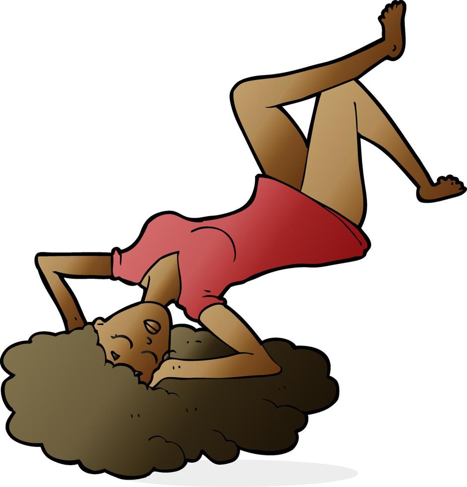 cartoon woman lying on floor vector
