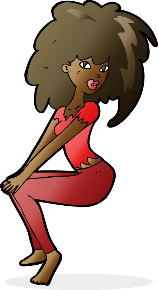 cartoon woman with big hair vector