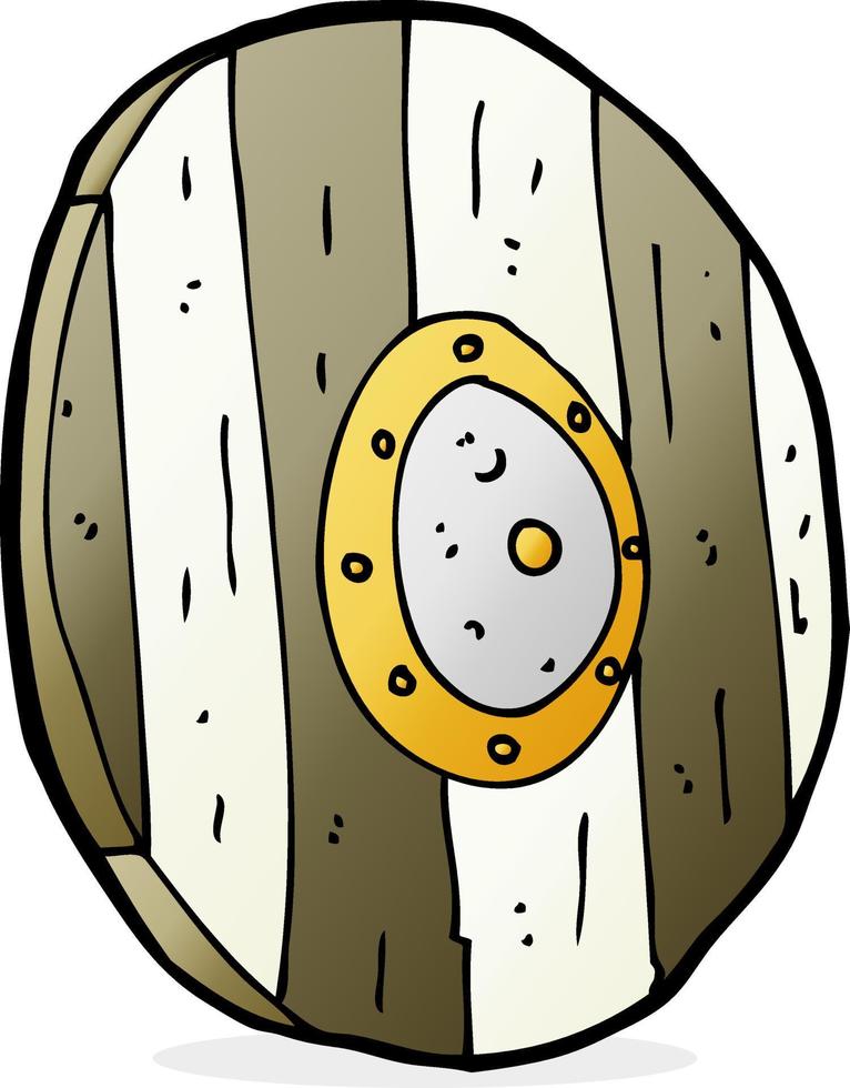 cartoon wooden shield vector