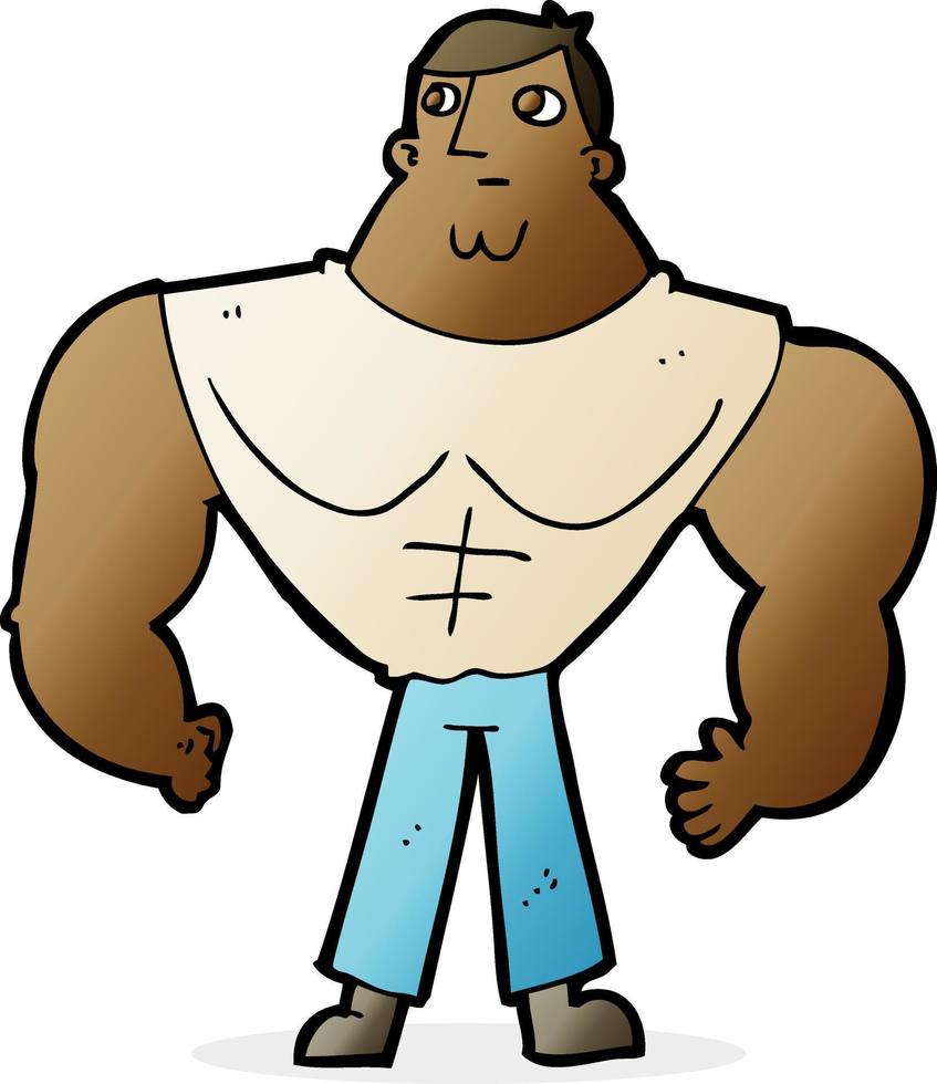 cartoon body builder vector