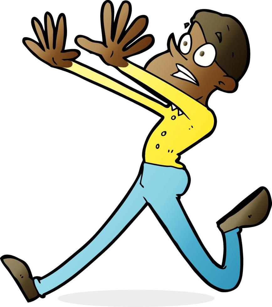 cartoon man running away vector