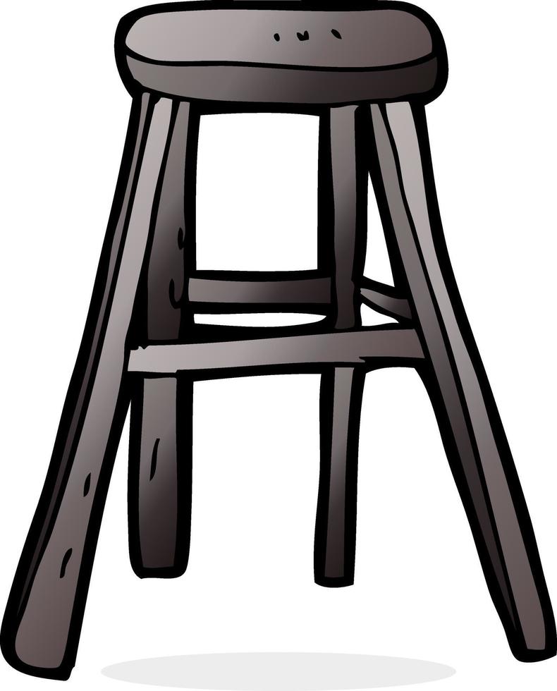 cartoon wooden stool vector