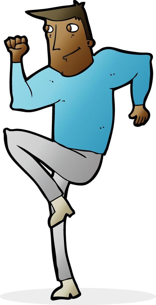 cartoon man jogging on spot vector