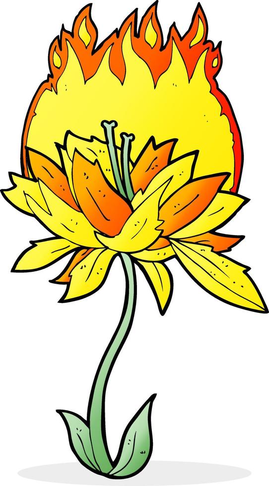 cartoon burning flower vector