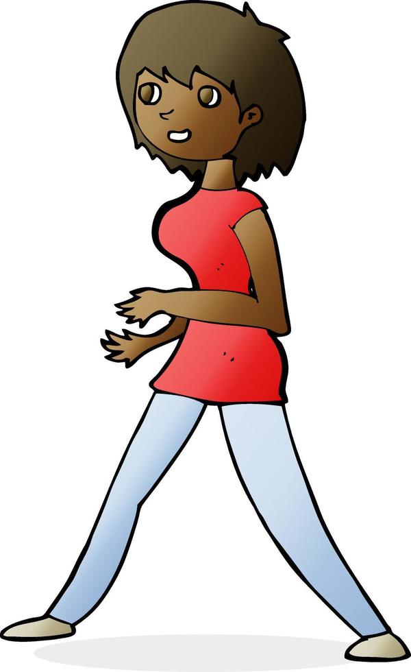 cartoon woman walking vector