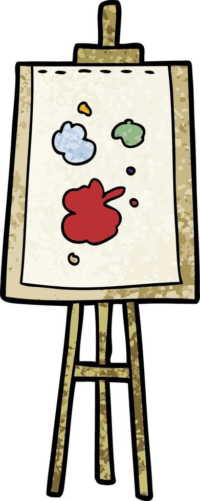 cartoon painting easel vector