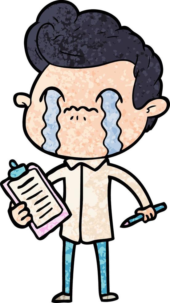 cartoon man crying vector