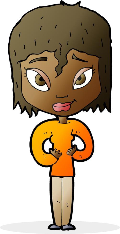 cartoon satisfied woman vector