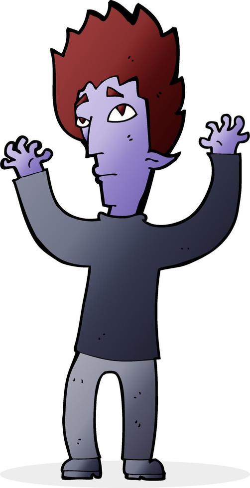 cartoon vampire giving up vector