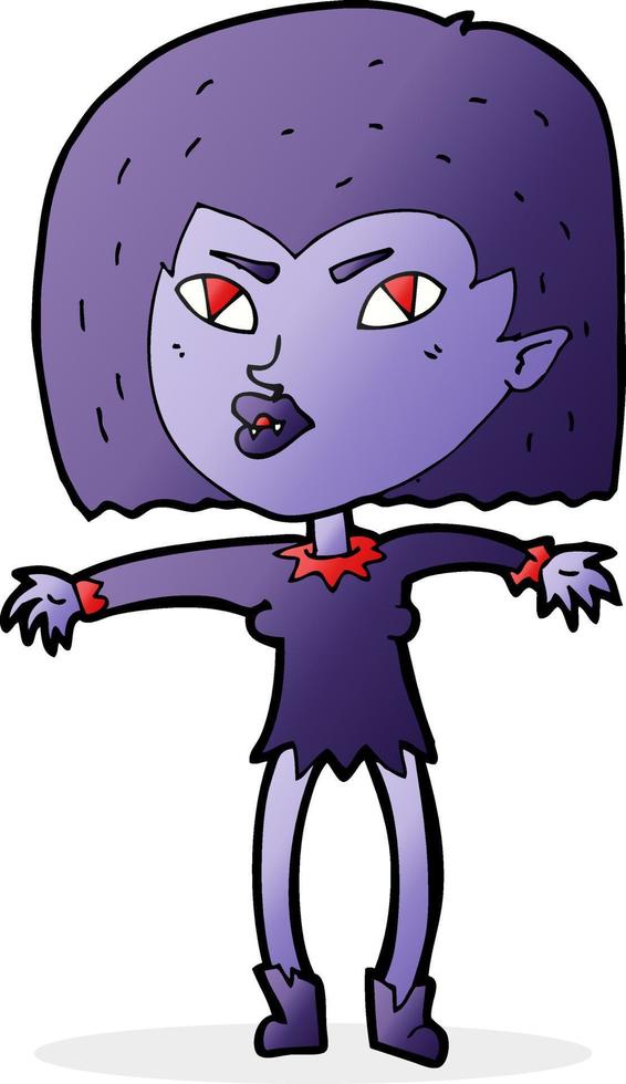 cartoon vampire girl vector