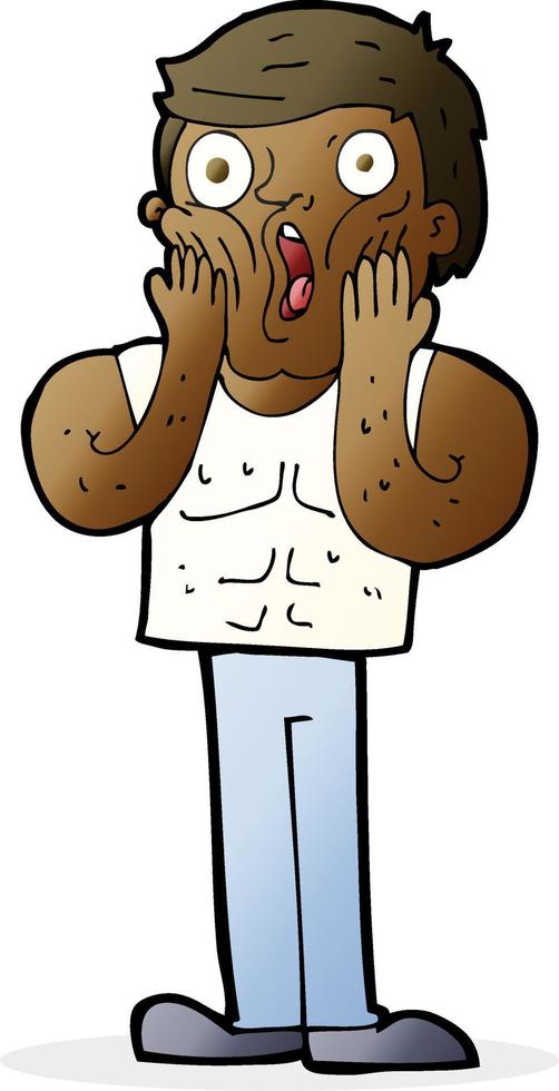 cartoon shocked gym man vector