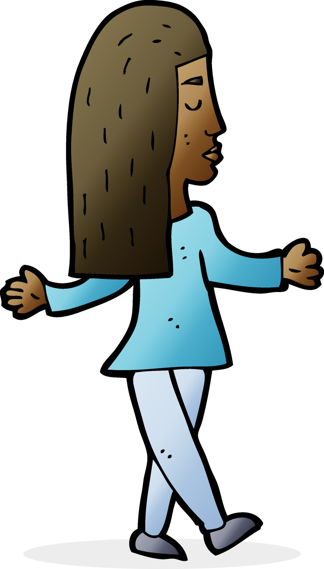 cartoon woman shrugging shoulders 12277534 Vector Art at Vecteezy