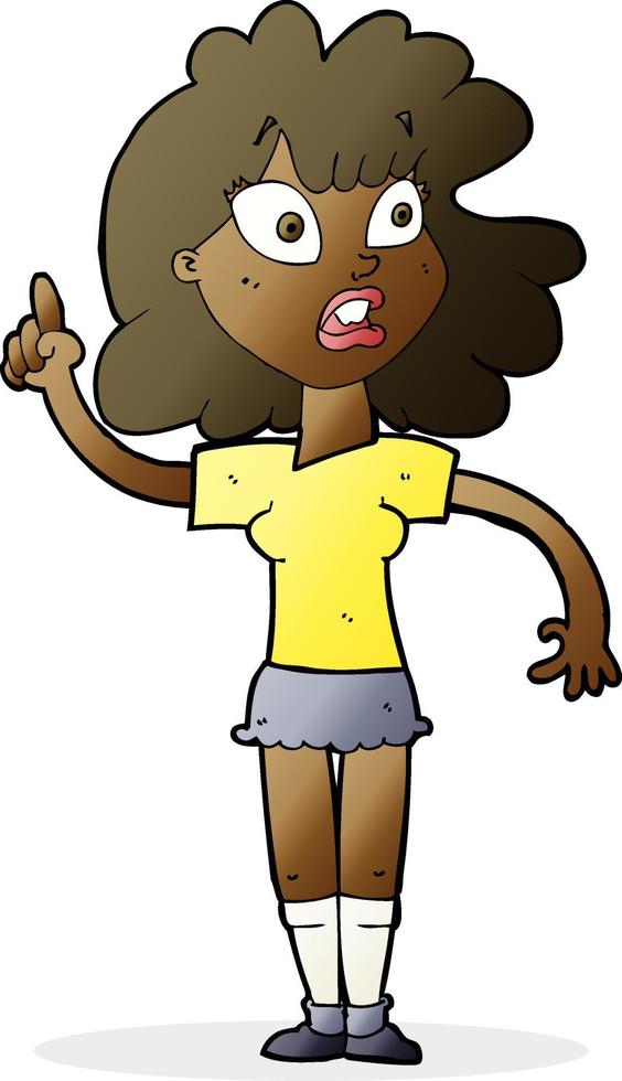 cartoon woman making point vector