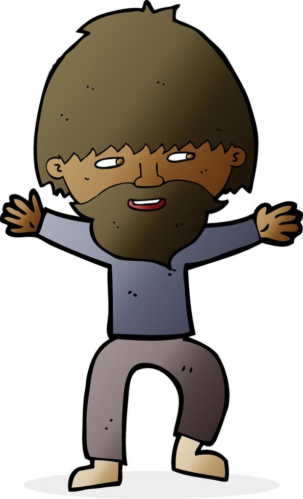 cartoon happy man with beard vector