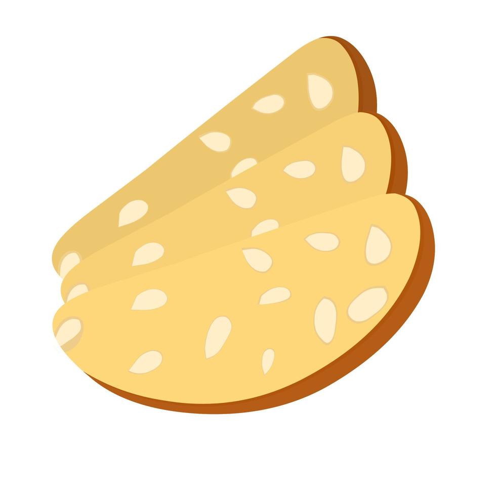 ilustración vectorial galletas. cantucci. pastel tradicional italiano. galletas de galleta con nueces. Aislado en un fondo blanco vector