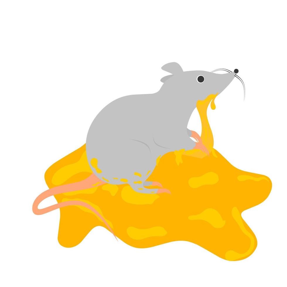 Vector illustration of a pest glue trap. Household mice caught in glue trap