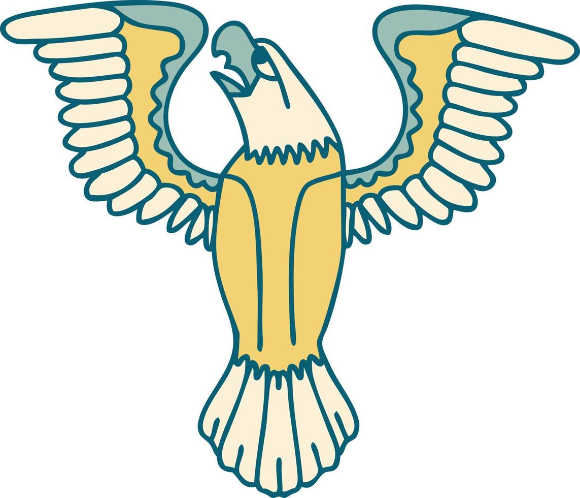 iconic tattoo style image of an american eagle vector