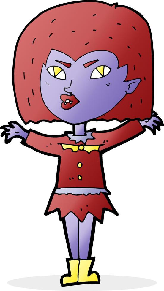 chica vampiro de dibujos animados vector