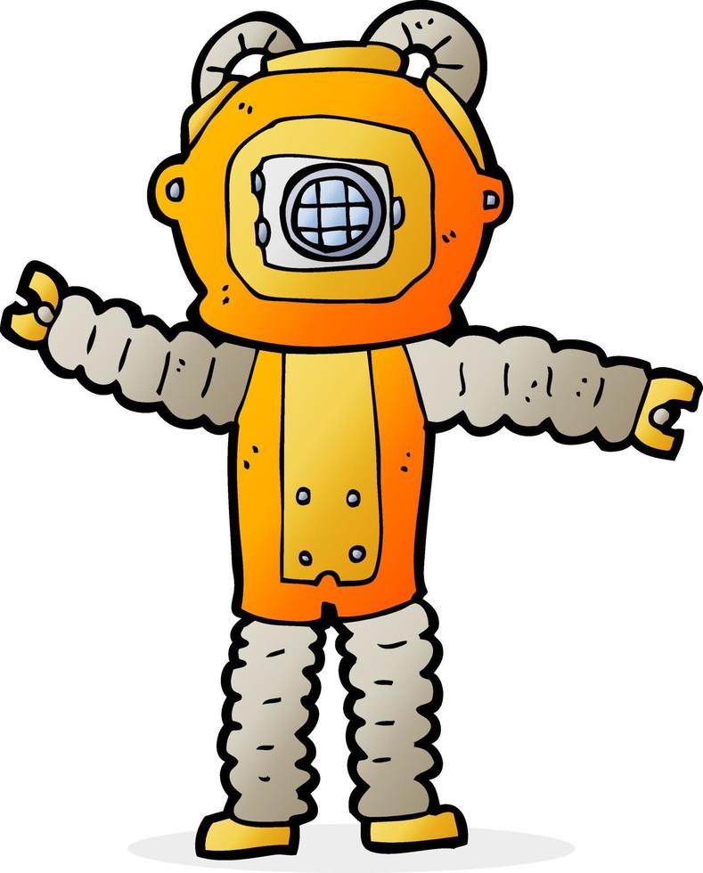 cartoon deep sea diver vector