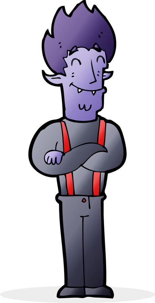 cartoon happy vampire man vector